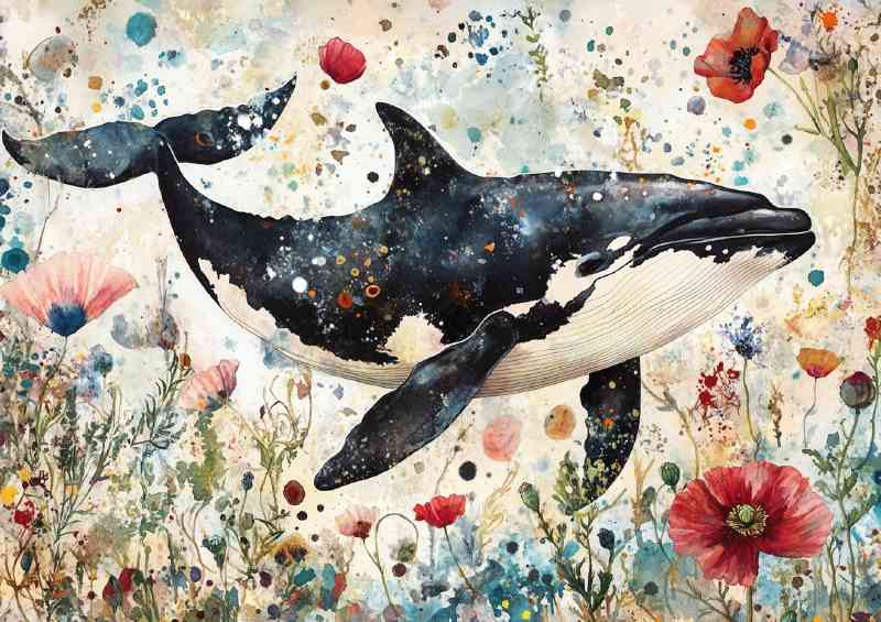 Killer whale Orca flowers