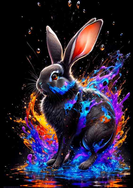 Radiant Rabbit Rhapsody Bold Splash Art Scene