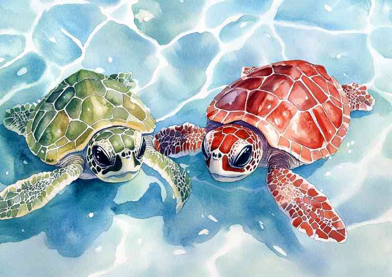 Pair of baby turtles