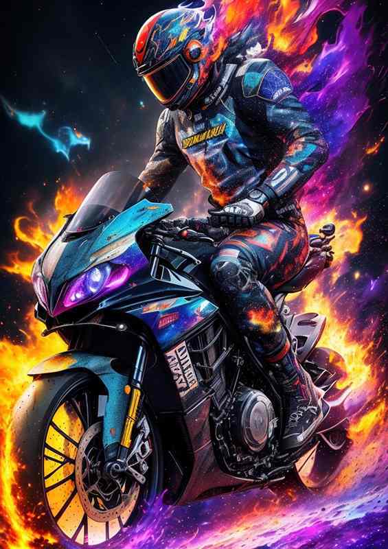 Radiant Racing Bike Bold Splash Art Creation