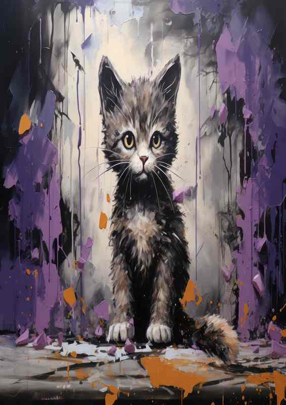 Radiant Splash Art Display cute cat