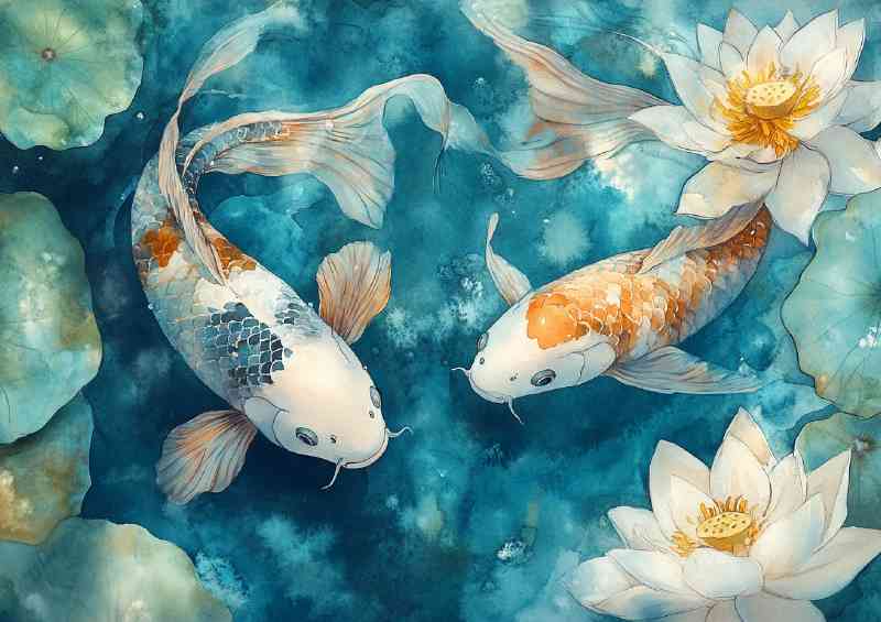 Vibrant white coloured koi