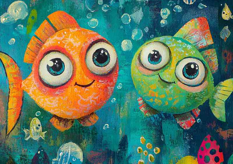 Whimsical platful fish