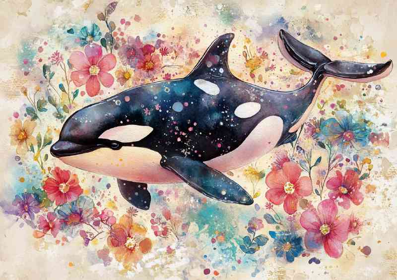 Whimsical watercolours the Orca