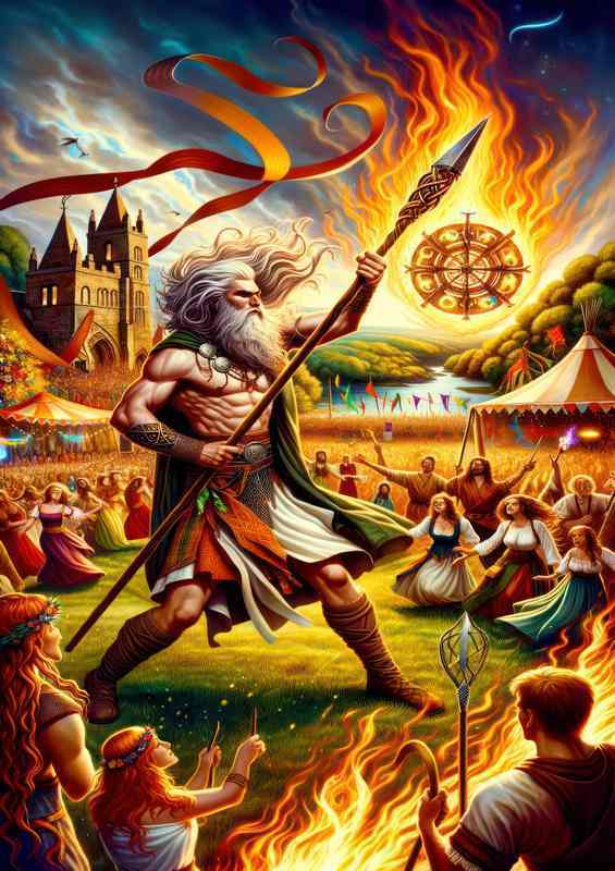 Lugh the Skilled Spearman Metal Poster