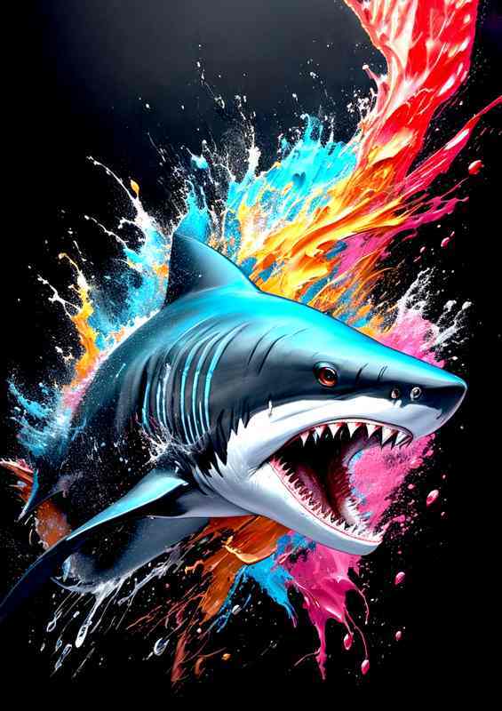 Spectacular Shark Wisdom spalsh art
