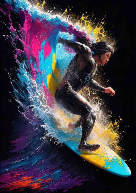 Spectacular Surfing Symphony Splash Art