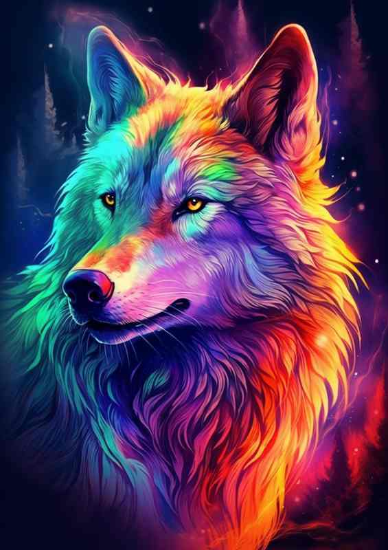 Spectacular Wolf Wisdom Unique Splash Artwork