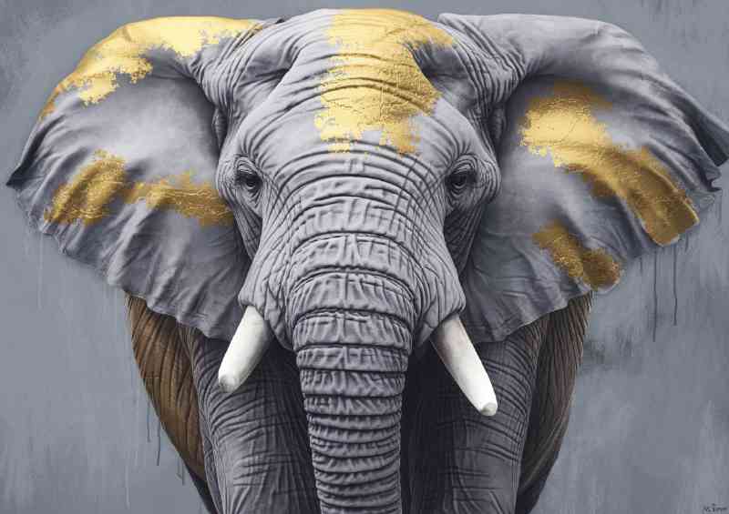 An artistic portrayal of an elephant