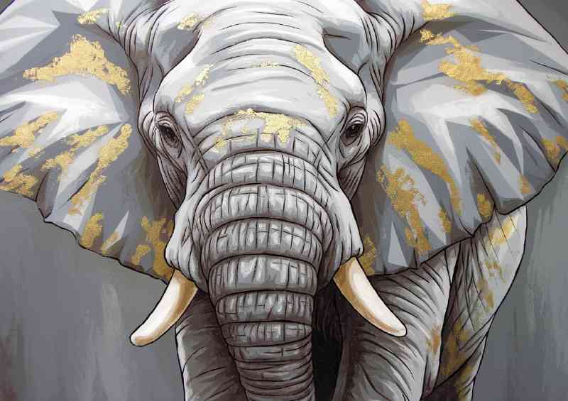 Artistic portrayal of an elephant