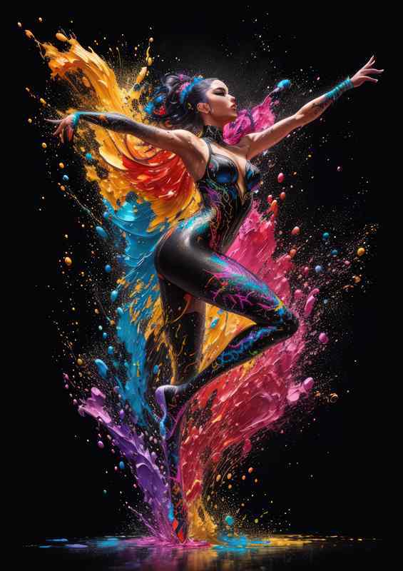 Striking Dancing Girl Splash Art Extravaganza