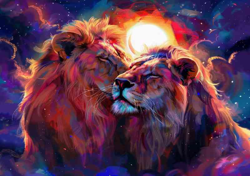 Loving tigers with solar eclipse