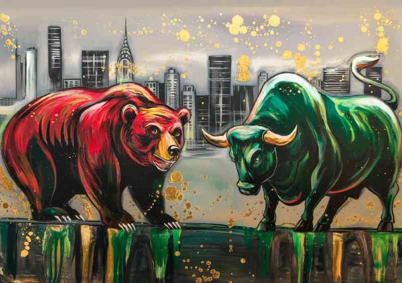 The bear and bull art style