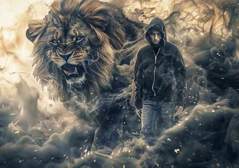 The black hoodie and majestic lion