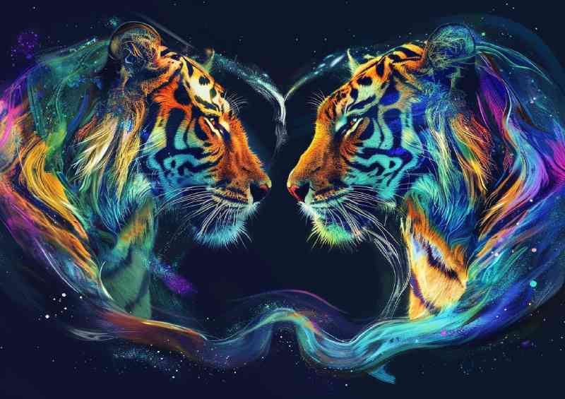 Tigers in a heart shape