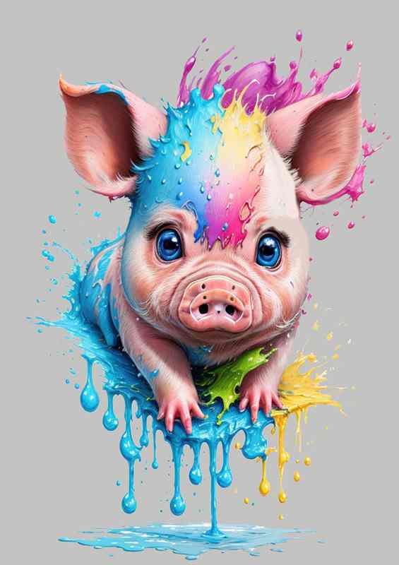 Vivid Little Snout Piggy Splash Art