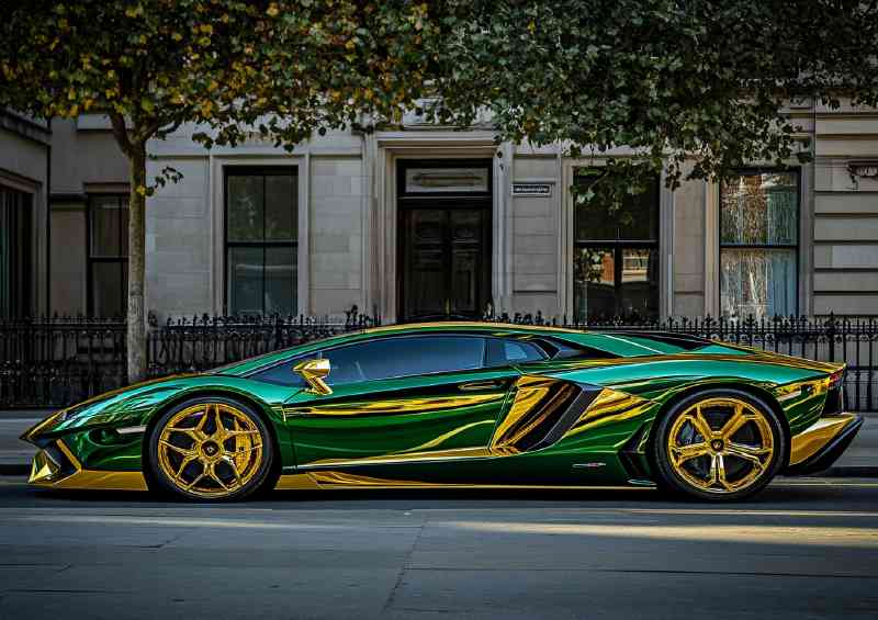 Amazing metallic green Lambourghini