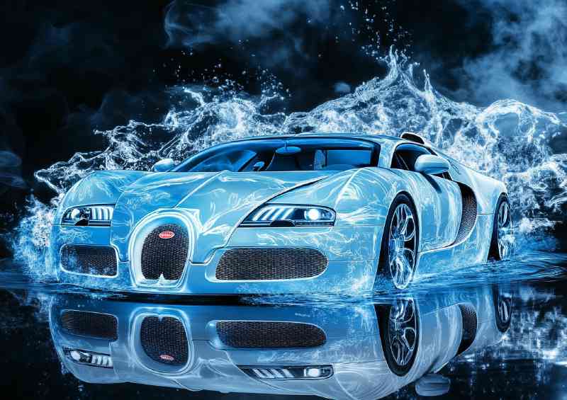 Bugatti Veyron in the style of blue ice