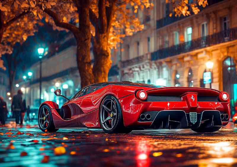Ferrari LaFerrari in red parked