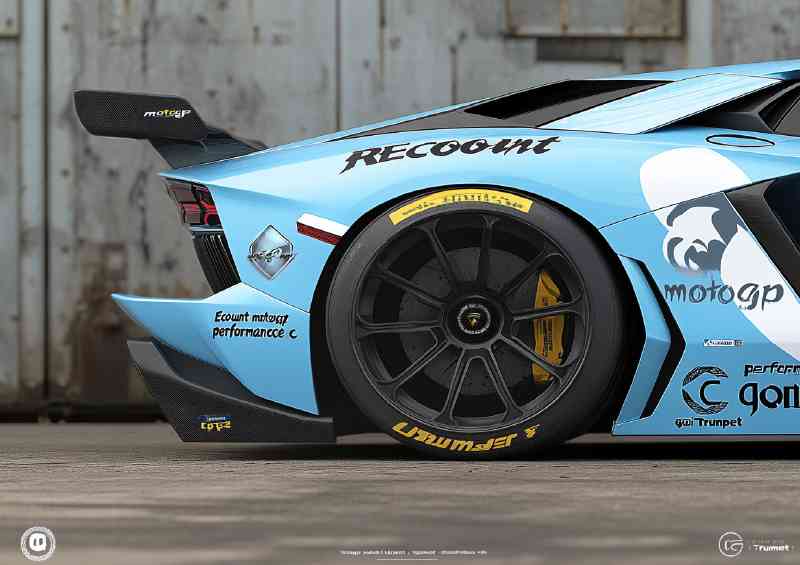 Lamborghini Aventador with black wheels