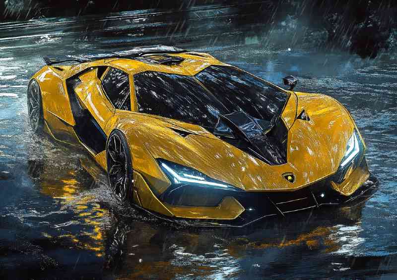 Lamborghini hypercar concept in yellow and black