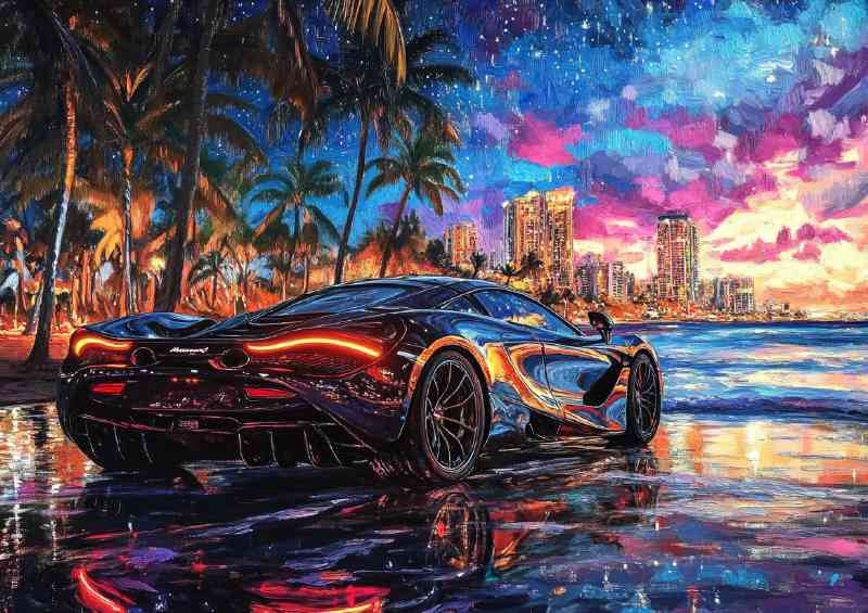 Mclaren car the city skyline