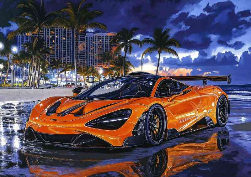 Mclaren super car frontal view in orange