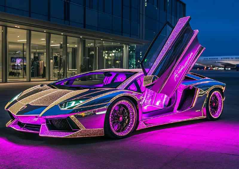 Metallic Lamborghini Aventador in pink