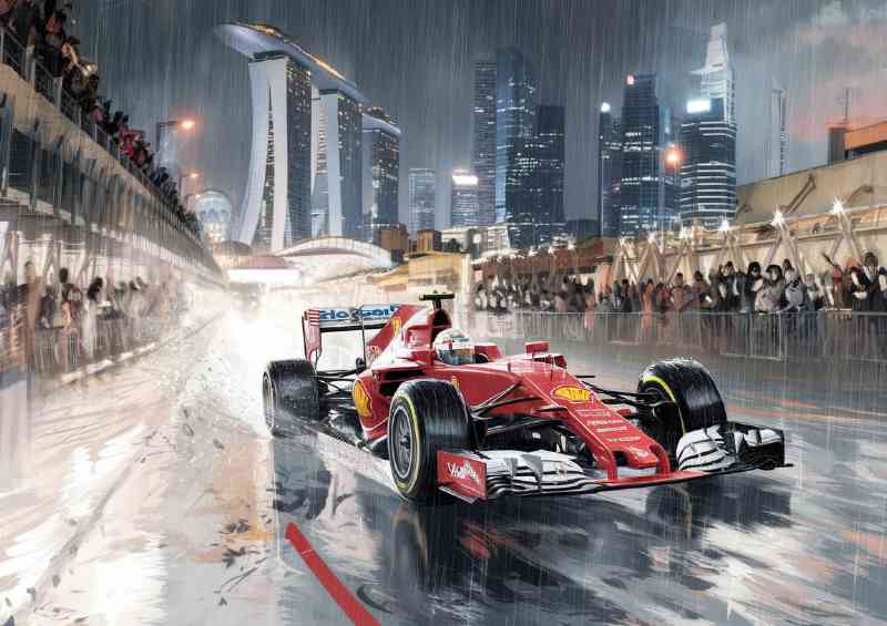 Painted formula one street scene singapore