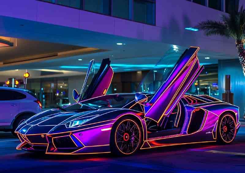 Pink chrome Lamborghini Aventador