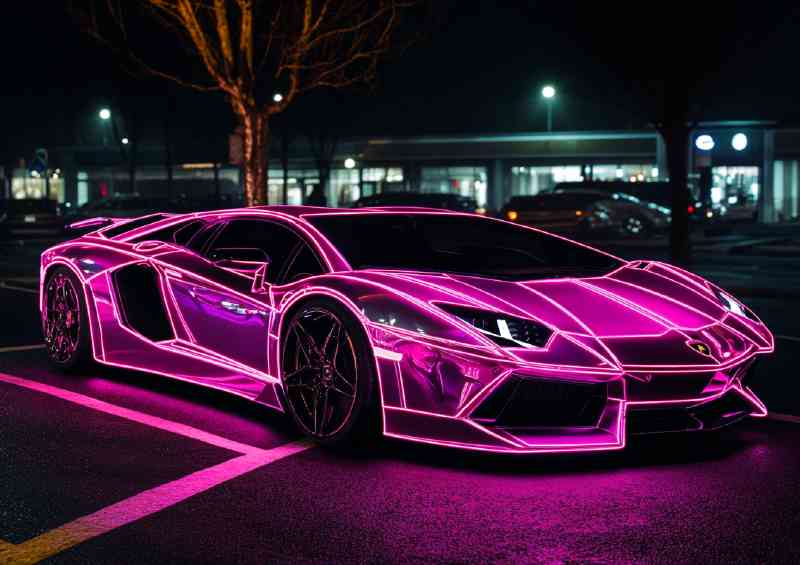 Pink tron style Lamborghini Adventador