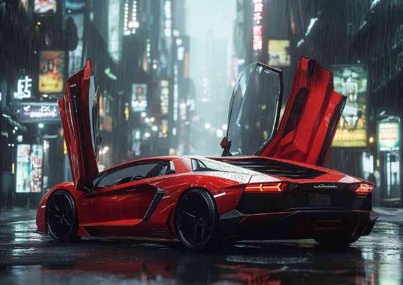Sexy red Lamborghini Aventador