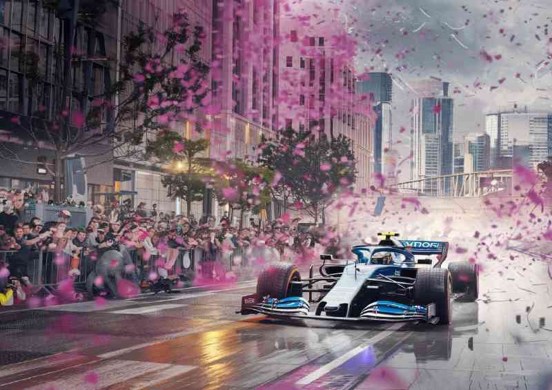 Urban street race formula one painting