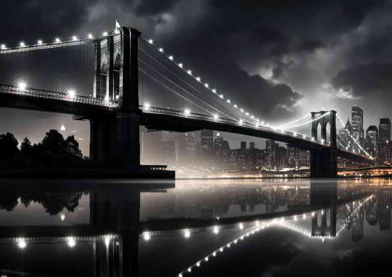 Beautiful lights on the brooklyn bridge