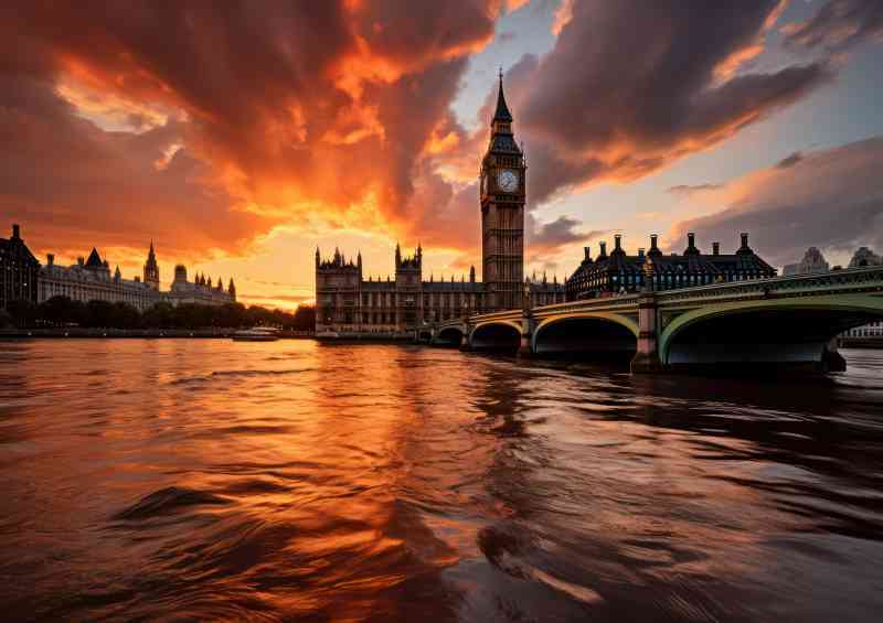 Big ben in london at sunset