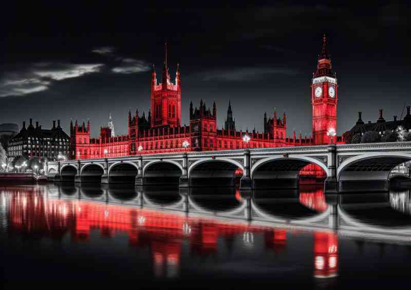 Black white and red London city