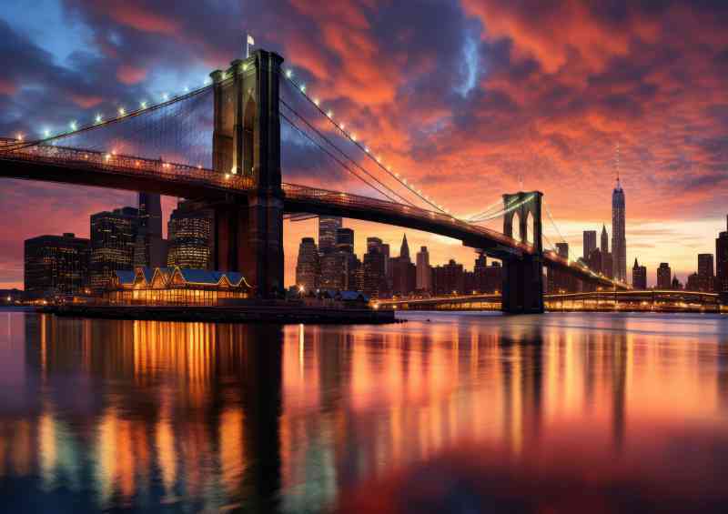 Broklyn bridge view from the embankment