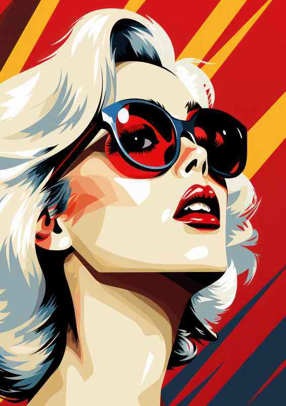Lady gaga pop art with glasses