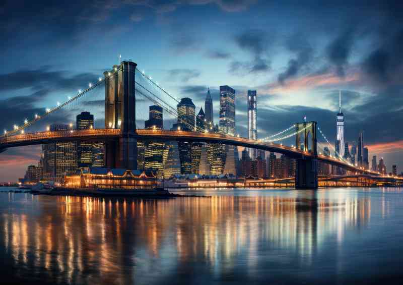 Manhatten skyline bridge view