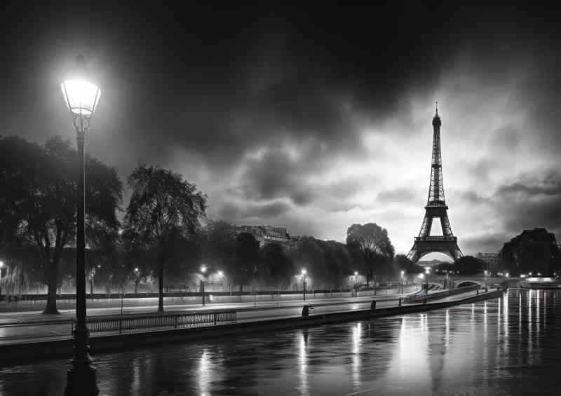 Paris streets black and white