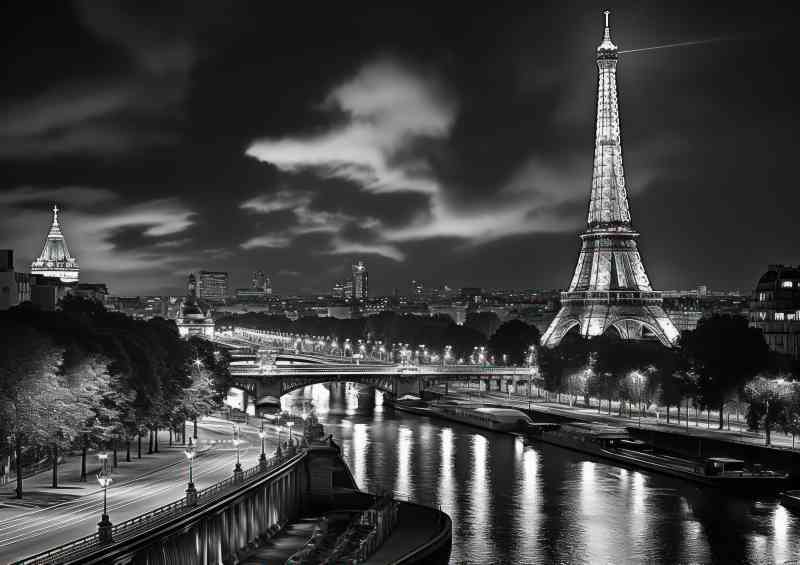 Paris at night eiffel tower in lights
