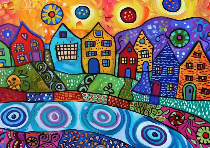 Painting houses with swirly stream