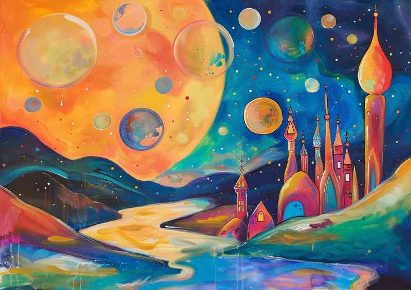 Tall spires abstract landscape