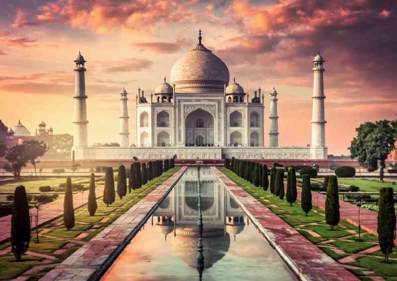 The taj mahal a white marble mausoleum