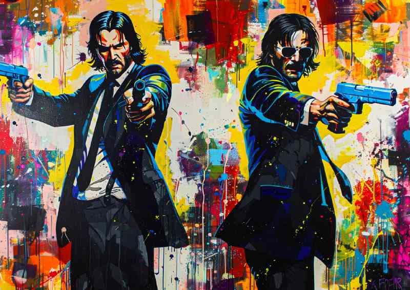 A painting of John Wick | Metal Poster