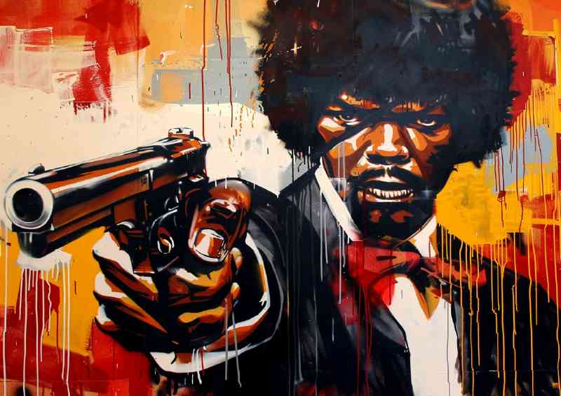 Graffiti style samual jackson in tux