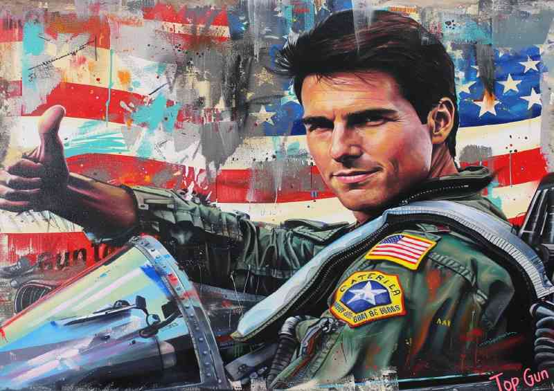 Graffiti style top gun tom cruise