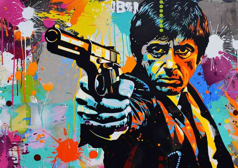 Pulp fiction style of scarface capone art