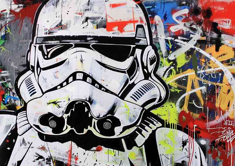 Stormtrooper street graffiti art | Metal Poster