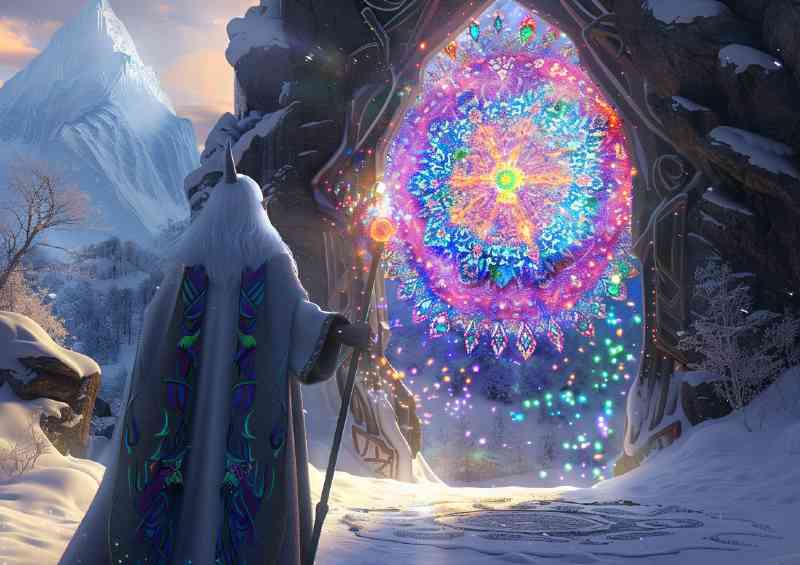 Fantasy elven wizzard time portal